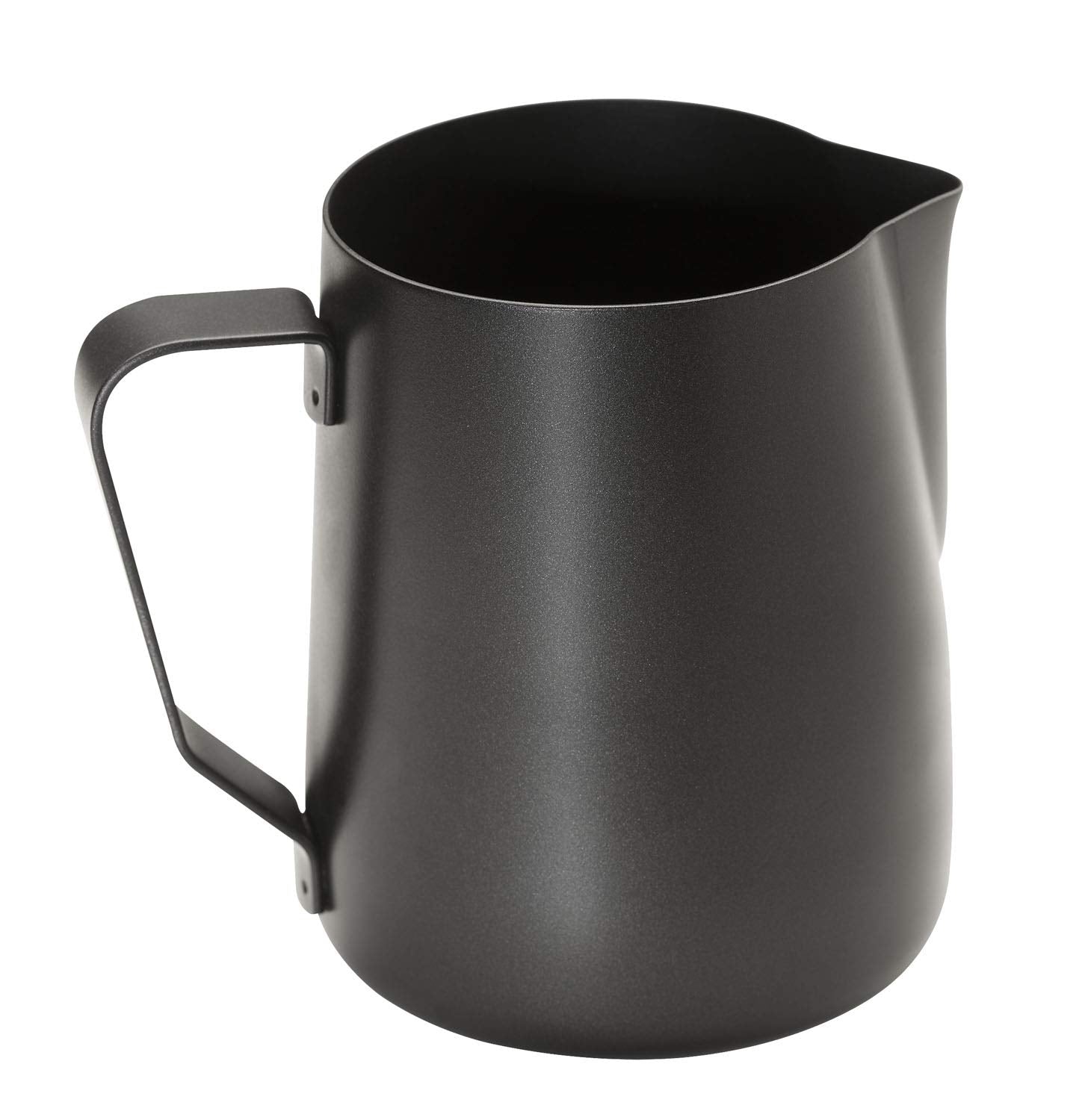 APS Milk Pitcher - Högkvalitativ mjölkkanna med non-stick beläggning, gjord av rostfritt stål - Perfekt för att skumma mjölk - Universalkaraff, svart, 600 ml