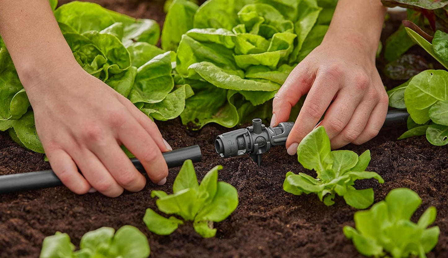 Gardena Micro-Drip-System T-stycke för sprutmunstycken: Anslutning mellan 13 mm rör och ett sprutmunstycke, automatisk växtbevattning, snabb och enkel anslutningsteknik, återanvändbar (13206-20)