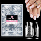 Ballerina Gel Nail Tips 216st 12 Storlekar Soft Gel Nail Tips Heltäckande Nail Extension Set Semi Matt DIY Home Art