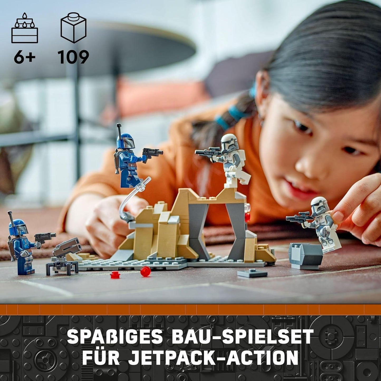 LEGO Star Wars: Mandalorian Ambush on Mandalore Battle Pack, äventyrsbyggande leksak för barn, Collectible Action Set, presentidé för pojkar och flickor 75373 Byggset Besuche den LEGO-Store