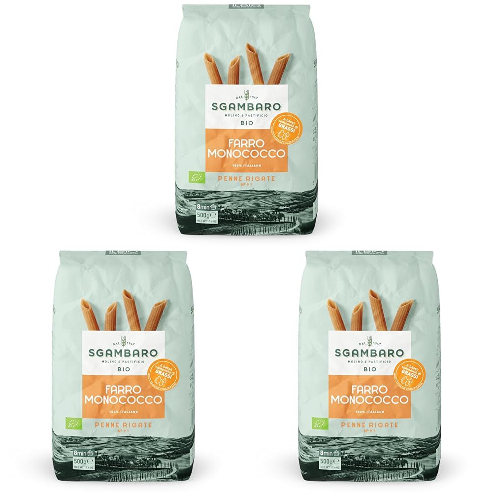 Ekologisk Penne Rigate Pasta N.91 - 500 g vetepasta med låg fetthalt - Källa till fibrer och protein