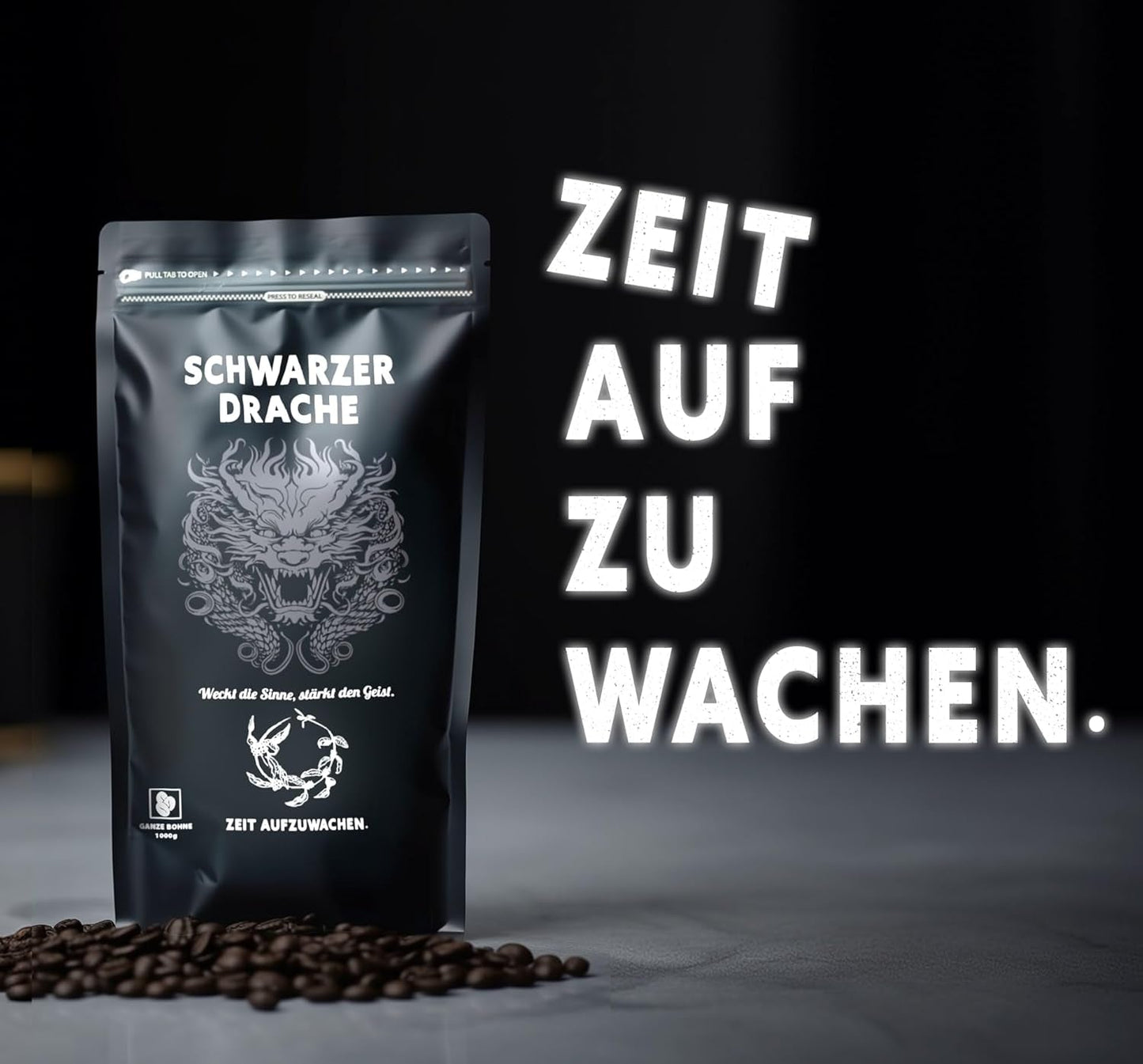 Black Dragon Espresso 100% Robusta - Extra starkt rostade kaffebönor - Mycket starkt och fylligt kaffe med hög koffeinhalt - Mycket stark espresso