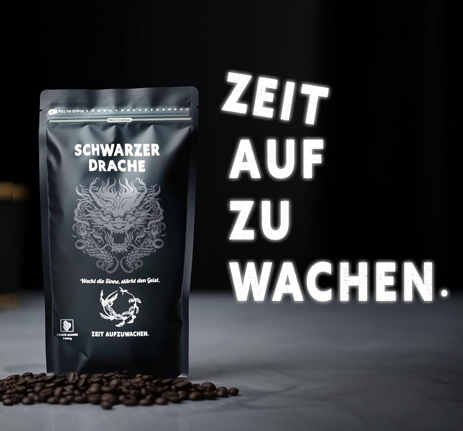 Black Dragon Espresso 100% Robusta - Extra starkt rostade kaffebönor - Mycket starkt och fylligt kaffe med hög koffeinhalt - Mycket stark espresso