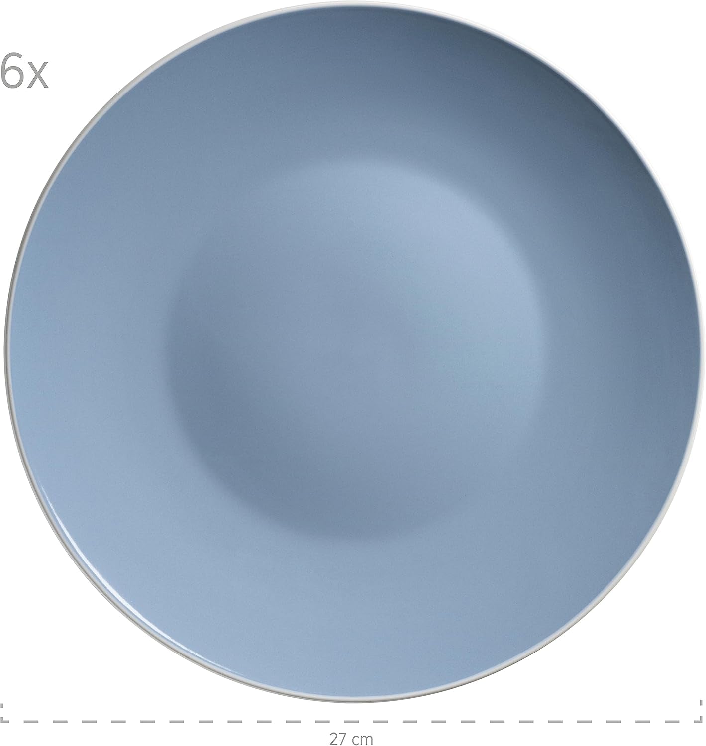 MÄSER 931844 Elissa Series Moderna servisset för 6, blå med vit kant, 24-delat kombinationsset, keramik