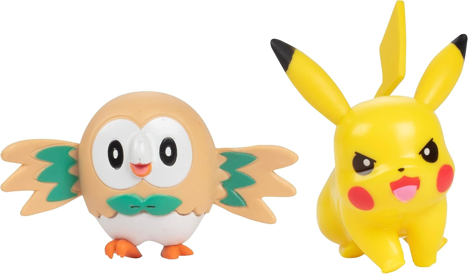 Pokémon Battle redo! 6-delad figuruppsättning - 11,4 Cm Ash & Launching Pikachu, 5,1 Cm Charmander, Rowlet, Piplup, Zorua - Officiellt licensierad - Påskpresent för barn, pojkar, flickor Actionfigurer Naty Shop