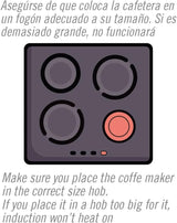 NERTHUS FIH 833 Induktions espressomaskin för 3 koppar, klassisk italiensk espressomaskin
