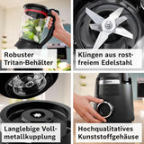 Highspeed-Standmixer Vitapower Serie 6 MMBD665B1, 45 000 U/Min, 6 Program Inkl Heiße Suppe & Reinigung, 2 L Mixbehälter, Stopfer, Spülmaschinenfeste Teile, Made in Europe, 1800W, Schwarz Kitchen Naty Shop