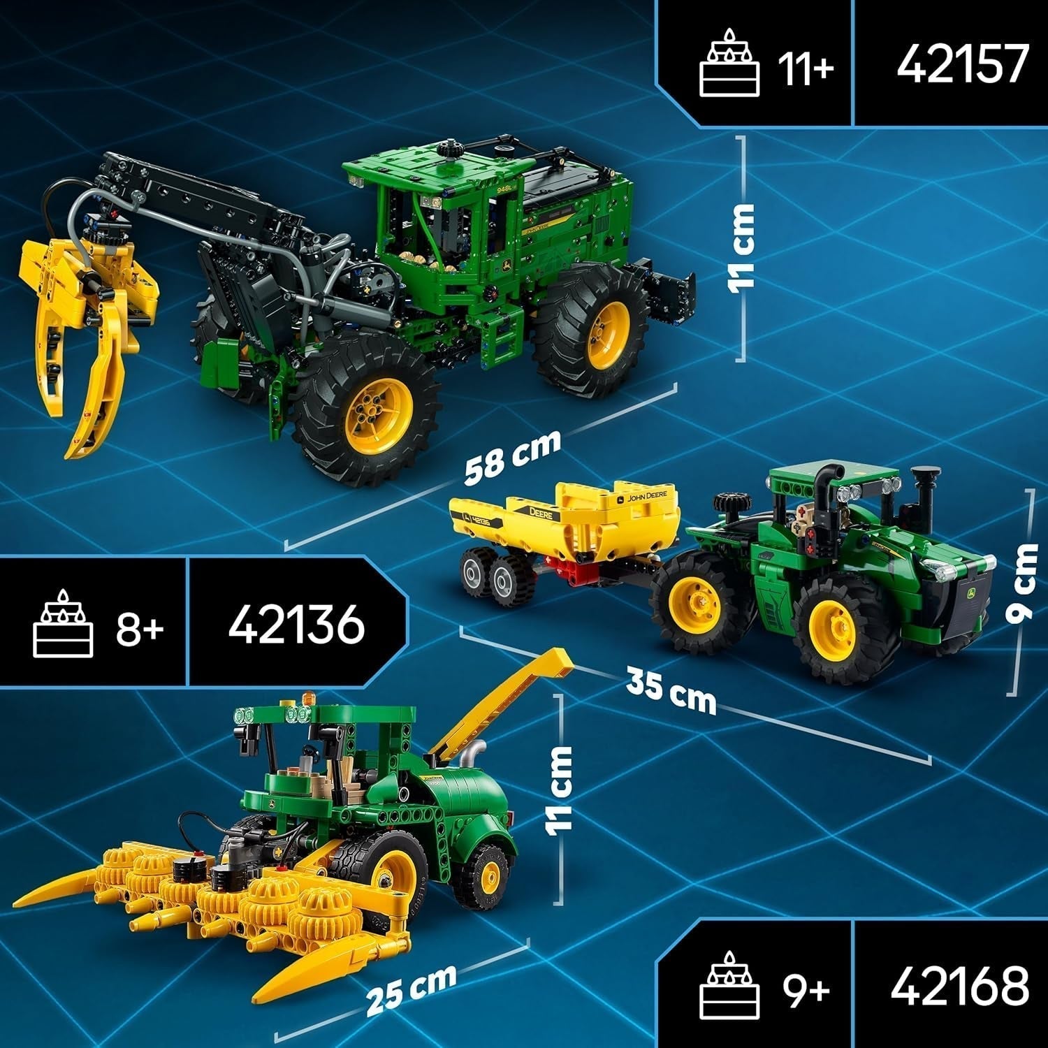 LEGO Technic John Deere 9700 vallskördare Barn leksakstraktor Gårdsset Fordonsmodell med realistiska funktioner Present för pojkar och flickor 9 år gamla 42168 Byggset Besuche den LEGO-Store