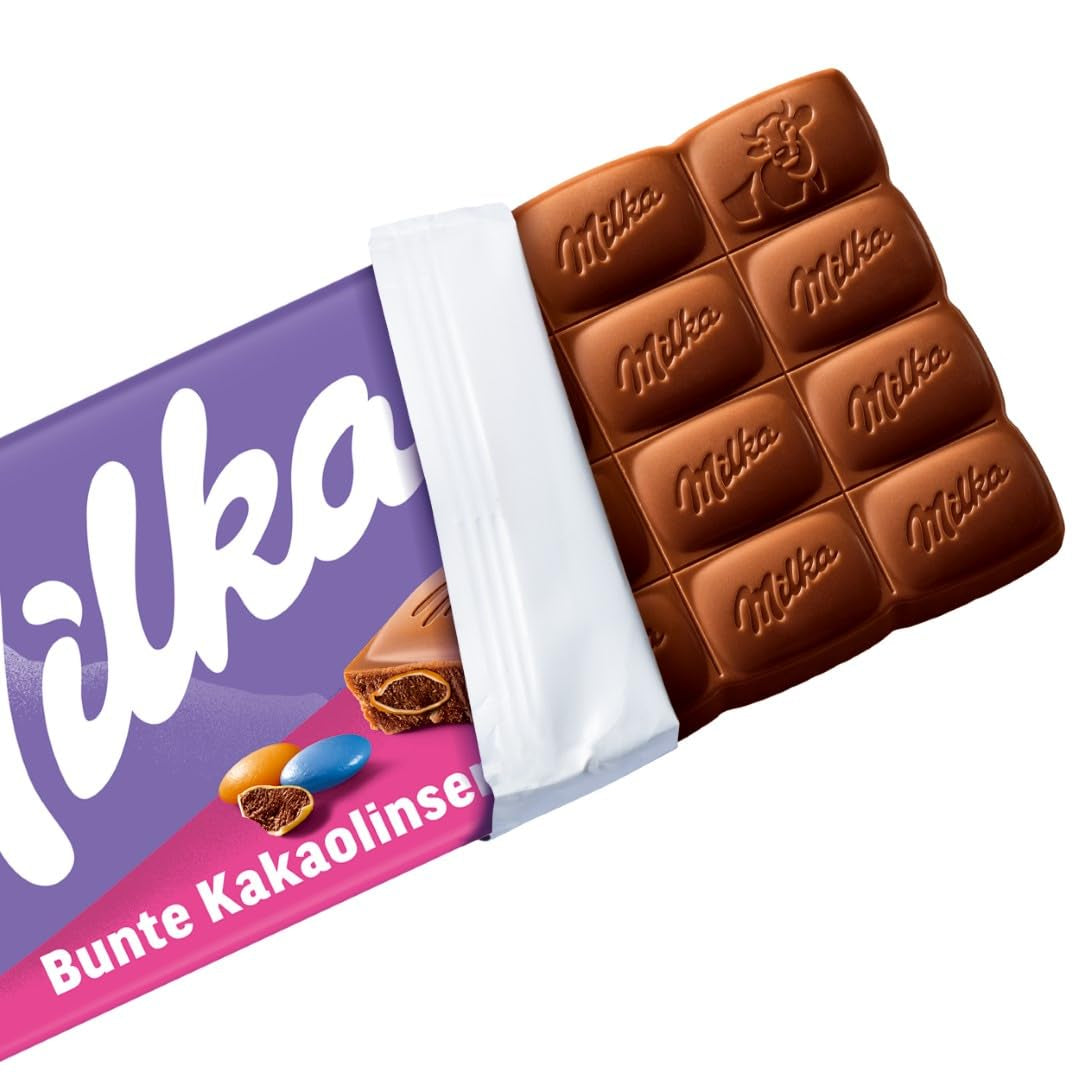Milkachoklad med linser färgad med kakao - Alpin mjölkchoklad med knapriga linser med choklad - 100g