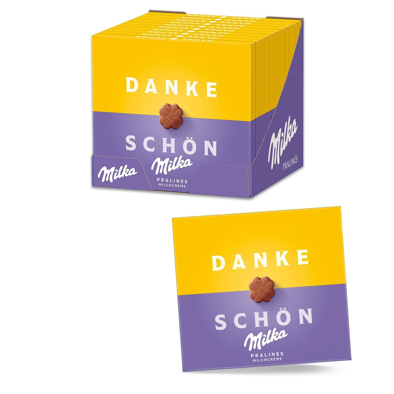 Praline Milka Grattis – Alpin mjölkchoklad med fin mjölkgräddefyllning – 10 x 110g
