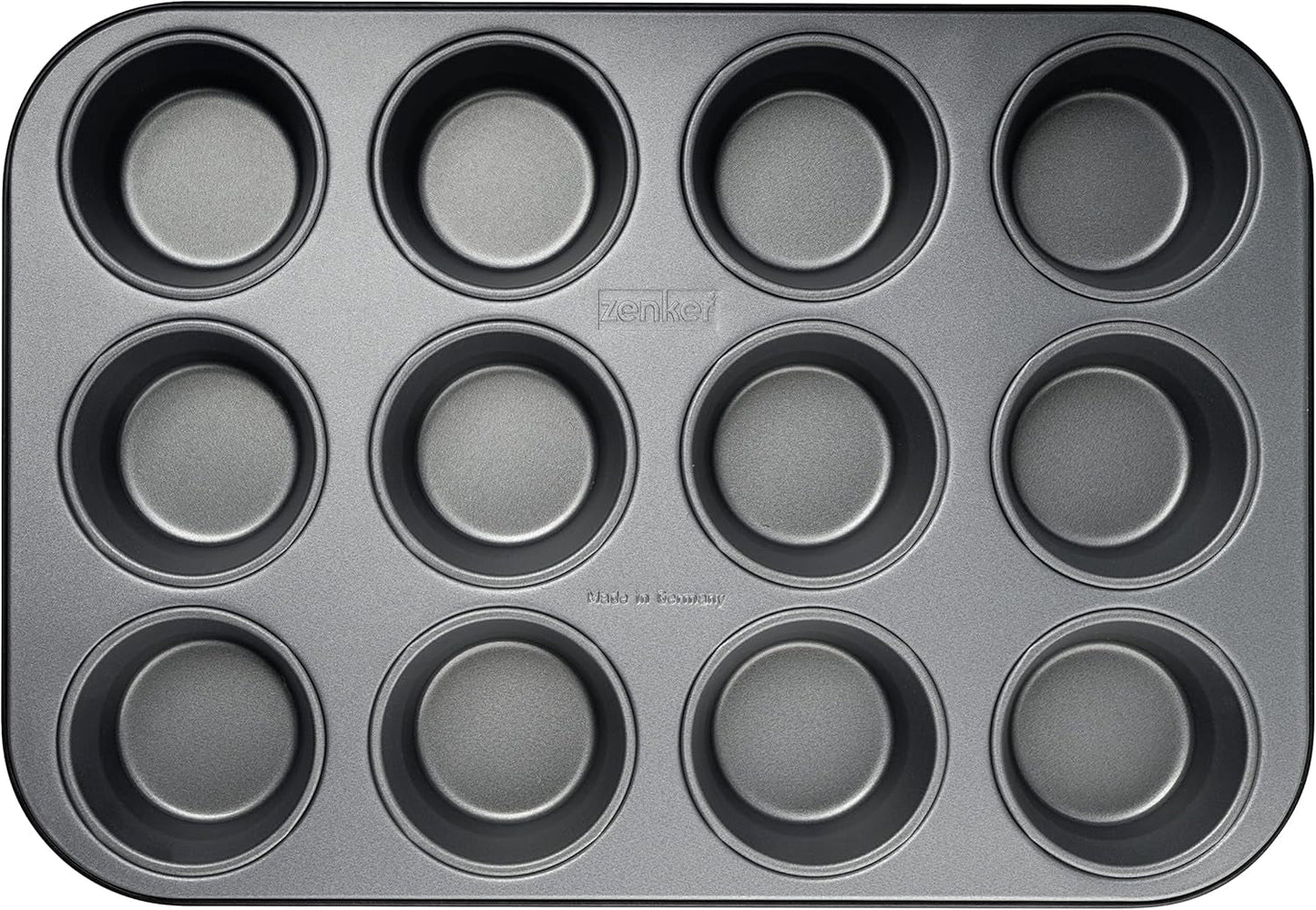 Zenker 12Er Muffinform Energy, Premium-Backform, Für Köstliche Kuchen, Verkürzt Die Backzeit Um Bis Zu 20% (Farbe: Silber/Anthrazit), Menge: 1 Stück, Hellgrau Und Dunkelgrau Formar och plåtar för bakning Naty Shop