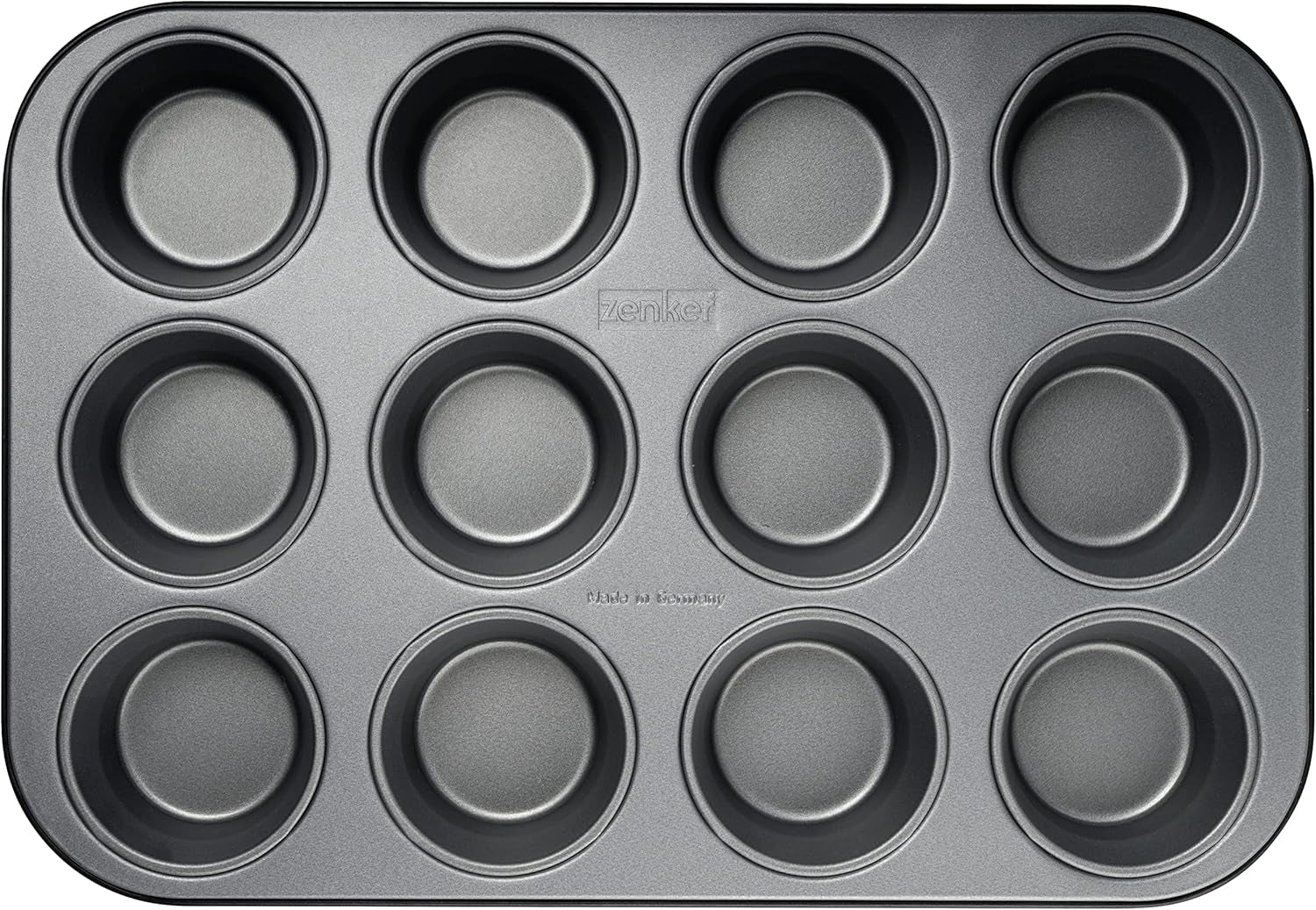 Zenker 12Er Muffinform Energy, Premium-Backform, Für Köstliche Kuchen, Verkürzt Die Backzeit Um Bis Zu 20% (Farbe: Silber/Anthrazit), Menge: 1 Stück, Hellgrau Und Dunkelgrau Formar och plåtar för bakning Naty Shop
