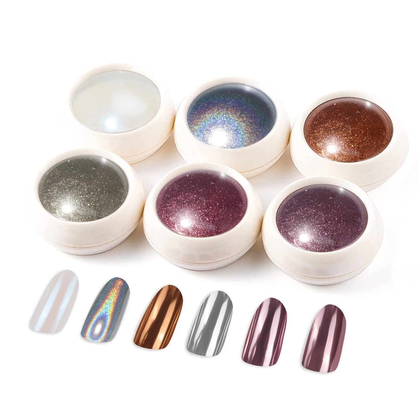 BISHENGYF Rose Gold Chrome Nail PowderNeue Upgrade Grosse Kapazitä Chrom PulverSuper-Spiegeleffekt Metall Mirror Chrome Powder – Neon Glassy Pearl Effect Glitter Nagelkunst Pulver Für DIY Salon