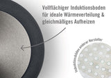 Woll Diamond Lite platt panna - Induktion -, Ø 20 Cm, 5 Cm höjd, Med avtagbart handtag - Lämplig för alla typer av hällar, Gjuten aluminium, Non-stick beläggning Grytor och kastruller Naty Shop