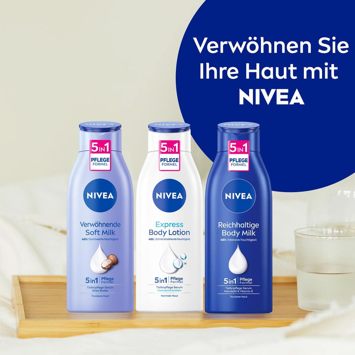 NIVEA Rich Body Milk, intensiv närande kroppskräm med mandelolja, 400 ml dusch och bad Naty Shop