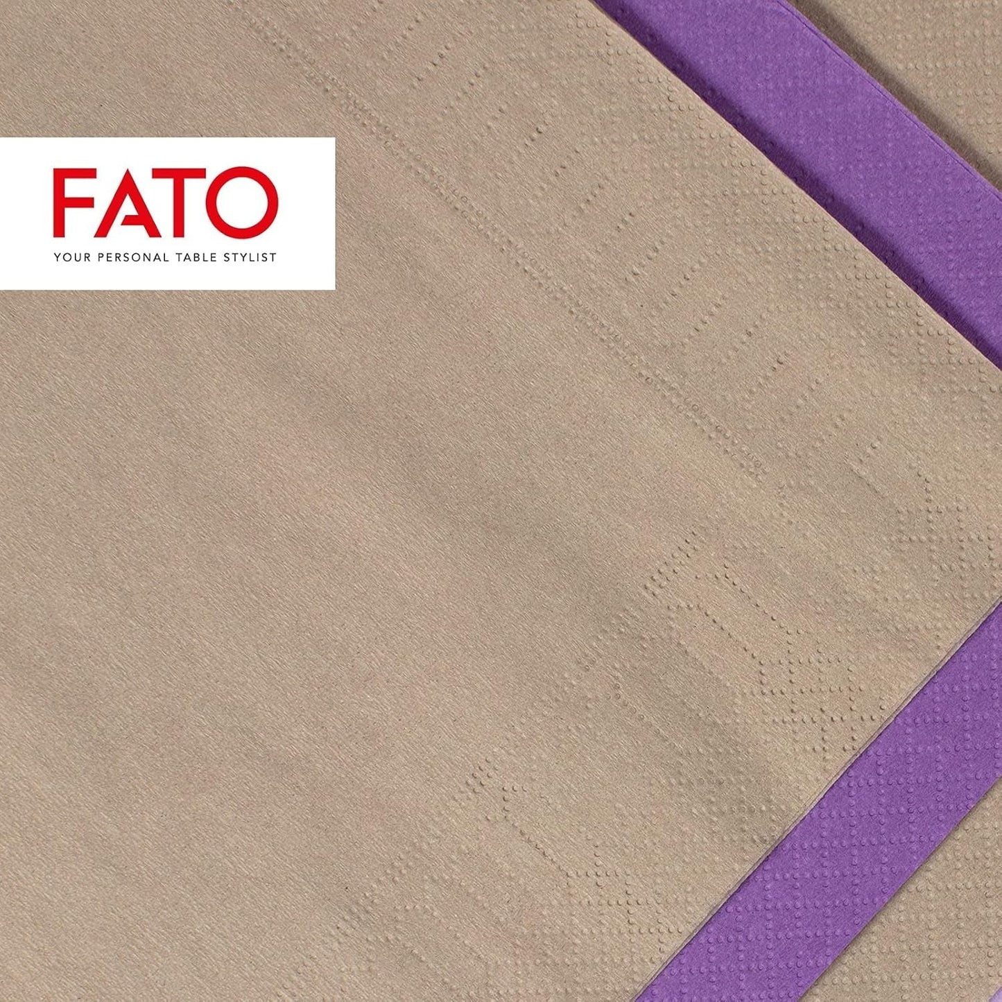 , Engångspappersservetter, Idealisk för aptitretare och cocktails, Paket med 100 servetter, Storlek 24X24 vikta i 4, 2 lager, Color Turtledove, 100 % rent cellulosapapper, Fsc-certifierat