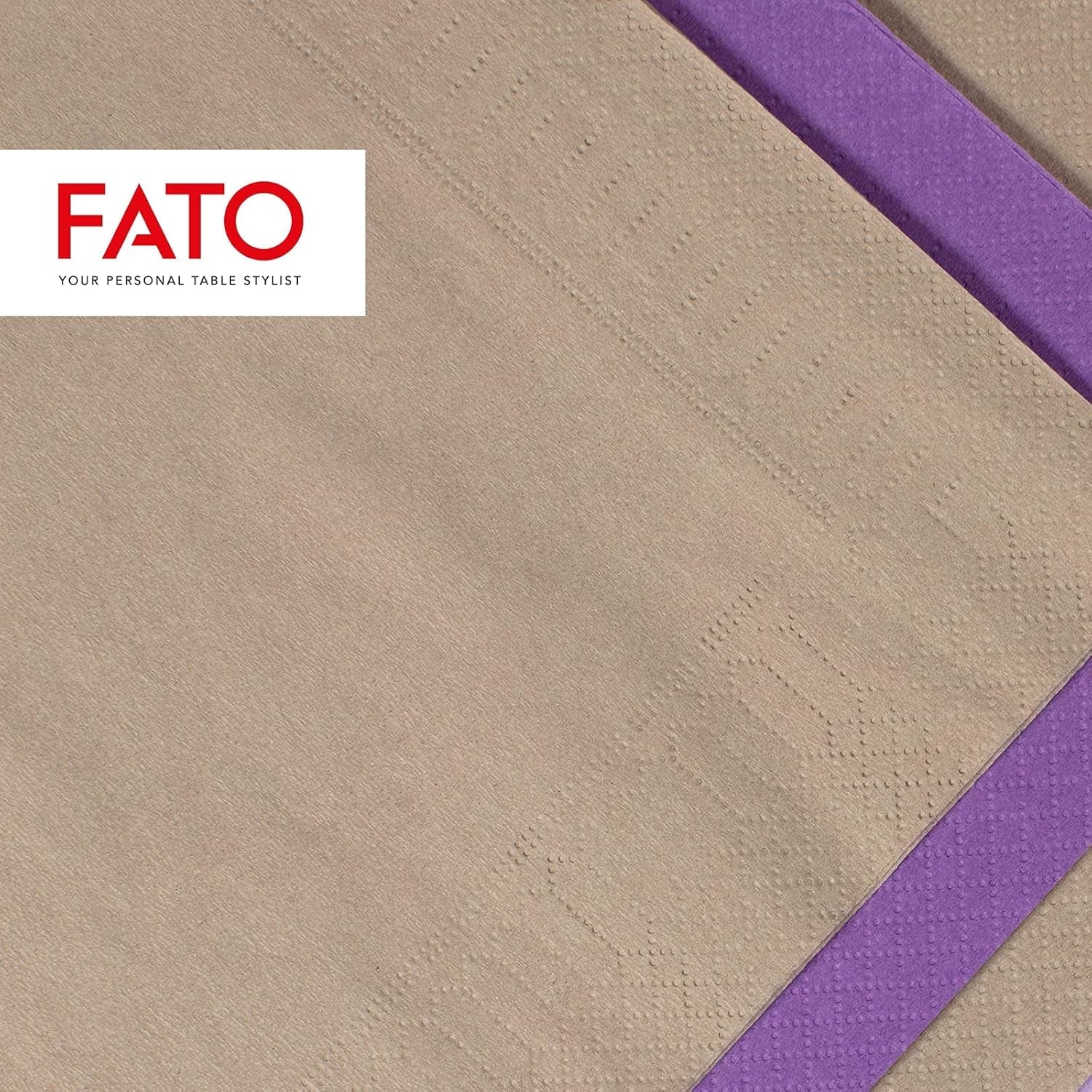 , Engångspappersservetter, Idealisk för aptitretare och cocktails, Paket med 100 servetter, Storlek 24X24 vikta i 4, 2 lager, Color Turtledove, 100 % rent cellulosapapper, Fsc-certifierat