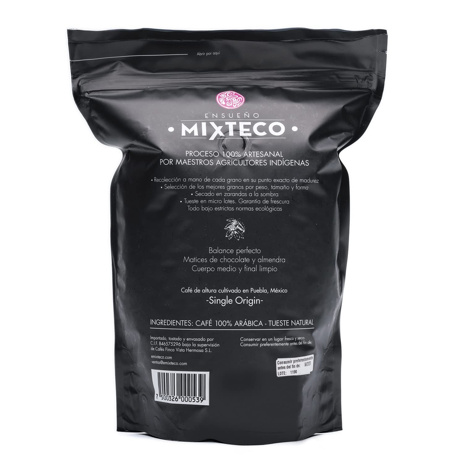 Rostade Arabica kaffebönor | 500 g med inslag av kakao och mandel | Från en traditionell kafferosteri | Delikat smak