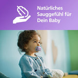 Philips Avent Ultra Air-napp - set med 2 BPA-fria, andningsbara nappar för bebisar från 18 månader, inklusive bärväska och sterilisering, Whale/Whale (Model SCF349/24)