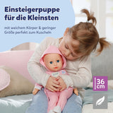 BABY Born Hannah Play with Me - Babydocka med 5 funktioner - Mjuk materialkropp inklusive tillbehör - 36 cm docka - Batteridriven - Lämplig för barn från 1 år