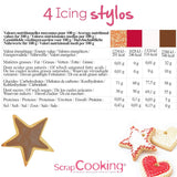 Scrapcooking - 4-delade markörer: guld, choklad, vit och röd - dekorativa ätbara pennor för att skriva och rita på desserter, kakor och kex