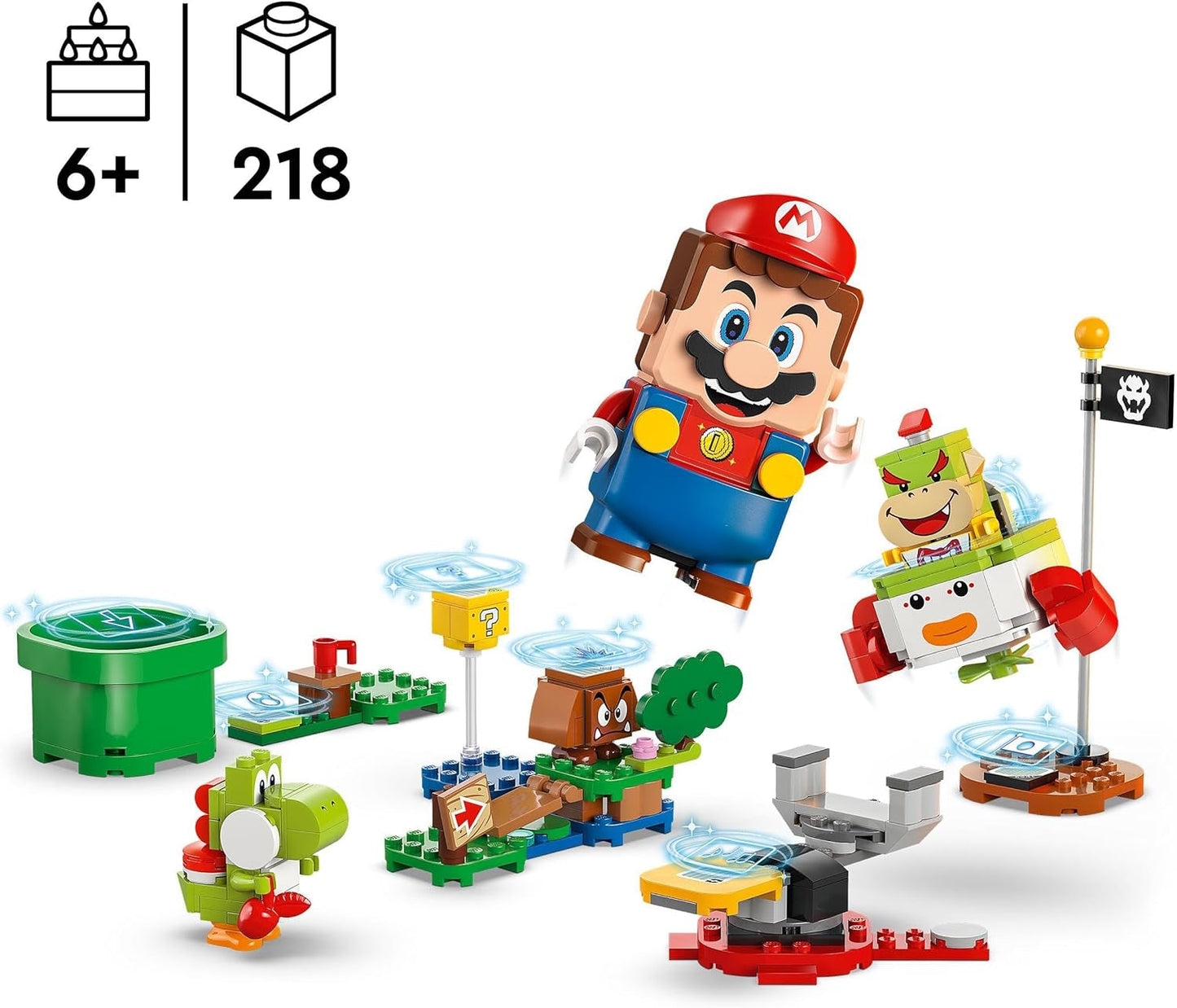 LEGO Super Mario Adventure med interaktiv Mario, Junior Clown Cart Set, Toy Yoshi, Nintendo-present för pojkar, tjejer och spelare från 6 år och uppåt 71439 Byggset Besuche den LEGO-Store
