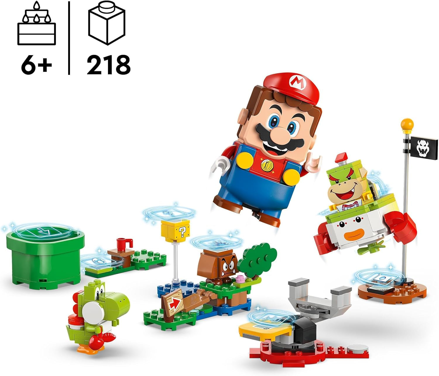 LEGO Super Mario Adventure med interaktiv Mario, Junior Clown Cart Set, Toy Yoshi, Nintendo-present för pojkar, tjejer och spelare från 6 år och uppåt 71439 Byggset Besuche den LEGO-Store