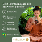 Ekologiskt Yerba Mate Tea Original 1 kg Loose Mate Tea High Koffein Orostat Lufttorkat Labbtestade Mate Blad Packade i Tyskland Premium Quality Gräfenhof