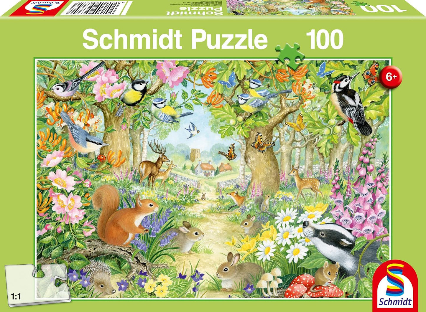 Schmidt Spiele 56370 Skogsdjur pussel för barn 100-bitars pussel Naty Shop Standardtitel