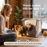Katzenhaus Indoor från Filz: Warmes Und Gemütliches Katzenbett, Katzenhöhle mit beruhigendem Kratzbogen, Robuste & Kratzfeste Katze Höhle, Abnehmbares Katzen Bett, Katzen Haus 38 x 36 x 38cm