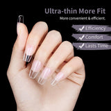 Korta lösnaglar Ballerina 120st lim på 12 storlekar Korta konstgjorda naglar Soft Gel Heltäckande Nageltips för korta gelnaglar S