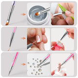 8 Stück Nagel Pinsel, Nagelkunstpinsel Pinsel Set, Pinsel Für Nägel Mit Doppelkopf Nail Art Pinsel Set Dotting Pen And Gel Borste för naglar Präzise Pinsel Für Nageldesign Und Verzierungen