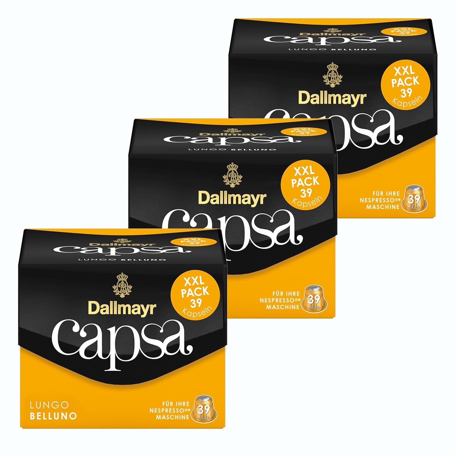 Capsa Lungo Belluno XXL, 39 Nespresso-kompatibla kapslar, 1er Pack (1 x 218 g) & Capsa prodomo, 56g