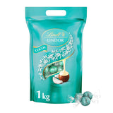 Lindt LINDOR Choklad med pistage | 1 kg återförslutningsbar påse | ca. 80 Mjölkchokladbollar med Smält-i-munnen pistagegräddefyllning | Bulkpaket, pralinpresent