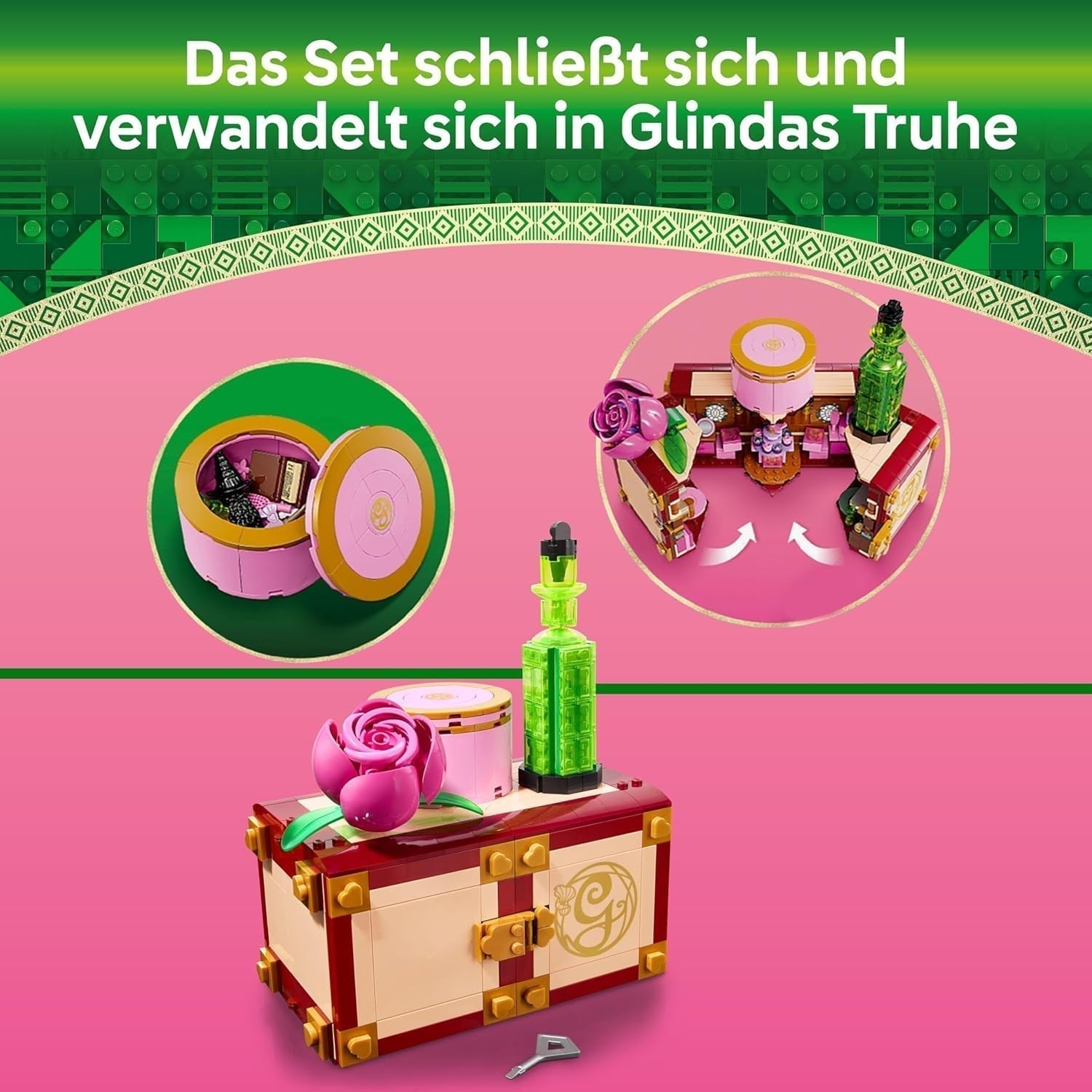 LEGO Wicked Glinda och Elphabas sovrum - Dockhus med 2 mini Witches of Oz-dockor, coola tillbehör inklusive blommor och kläder - Kreativ leksak för tjejer 8+ och fans - 75683 Byggset Besuche den LEGO-Store