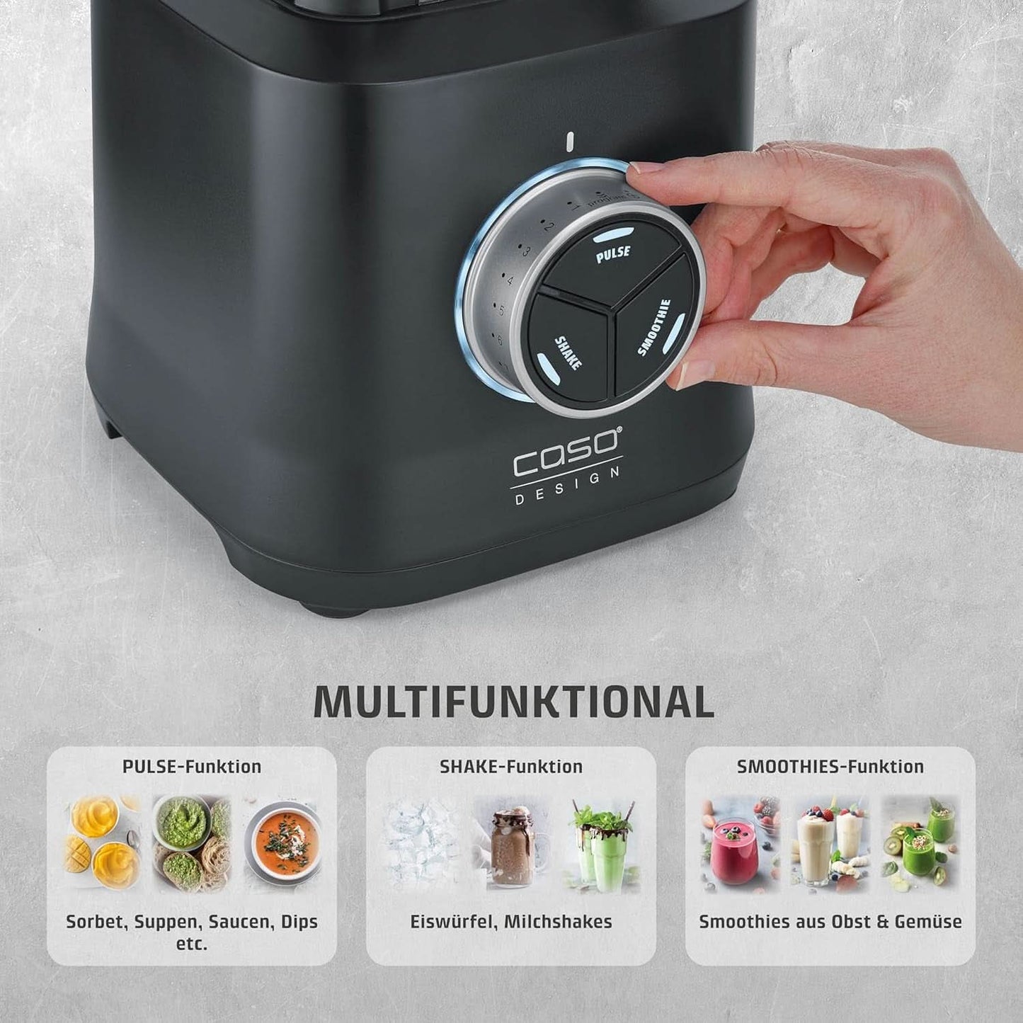 CASO Powerblender B 2000 - Profi Standmixer, 30 000 U/Min, 2000 Watt, Bruchsicherer Tritan-Mixbehälter (2 L), Bpa-Frei, Pulse-, Shake-, Smoothie-Funktion, 8-Fach Messer-System Mit Titanbeschichtung Kitchen Naty Shop