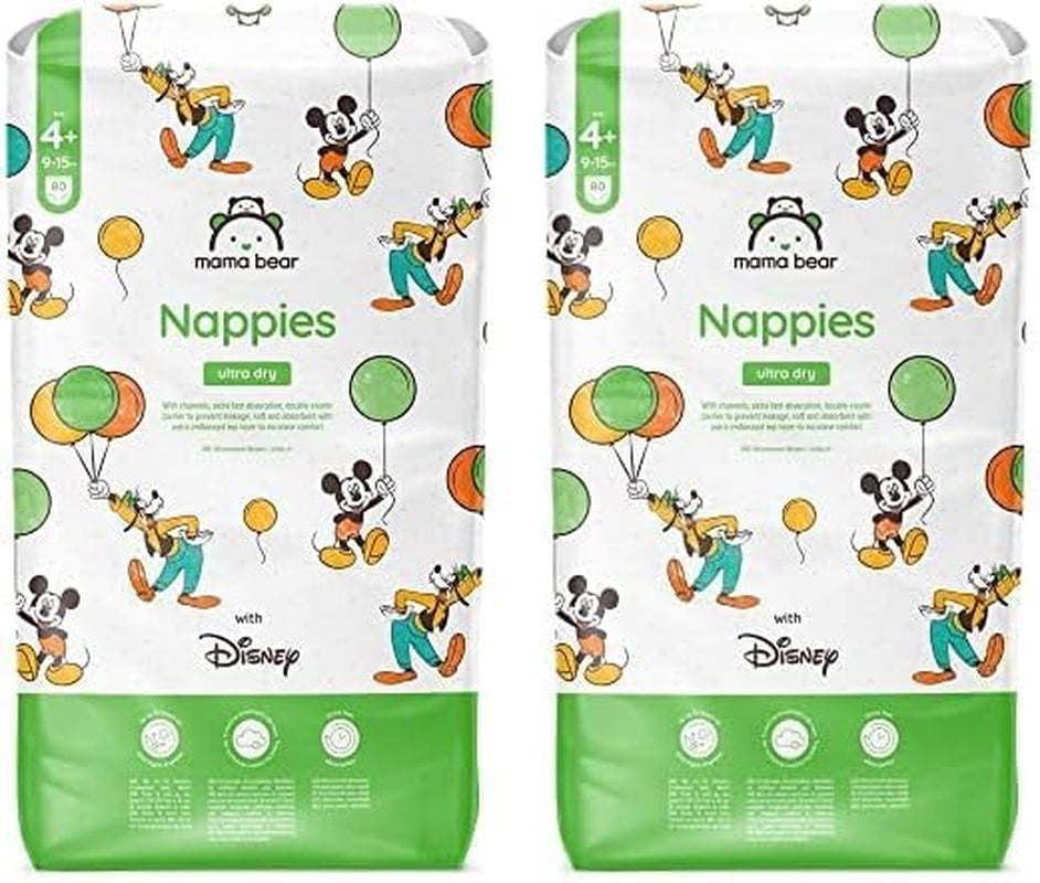 Amazon Märke: Mama Bear Disney Ultra Dry blöjor, storlek 3 (4-9 kg) - Månadslåda, vit, 172 count (2 förpackningar om 86)