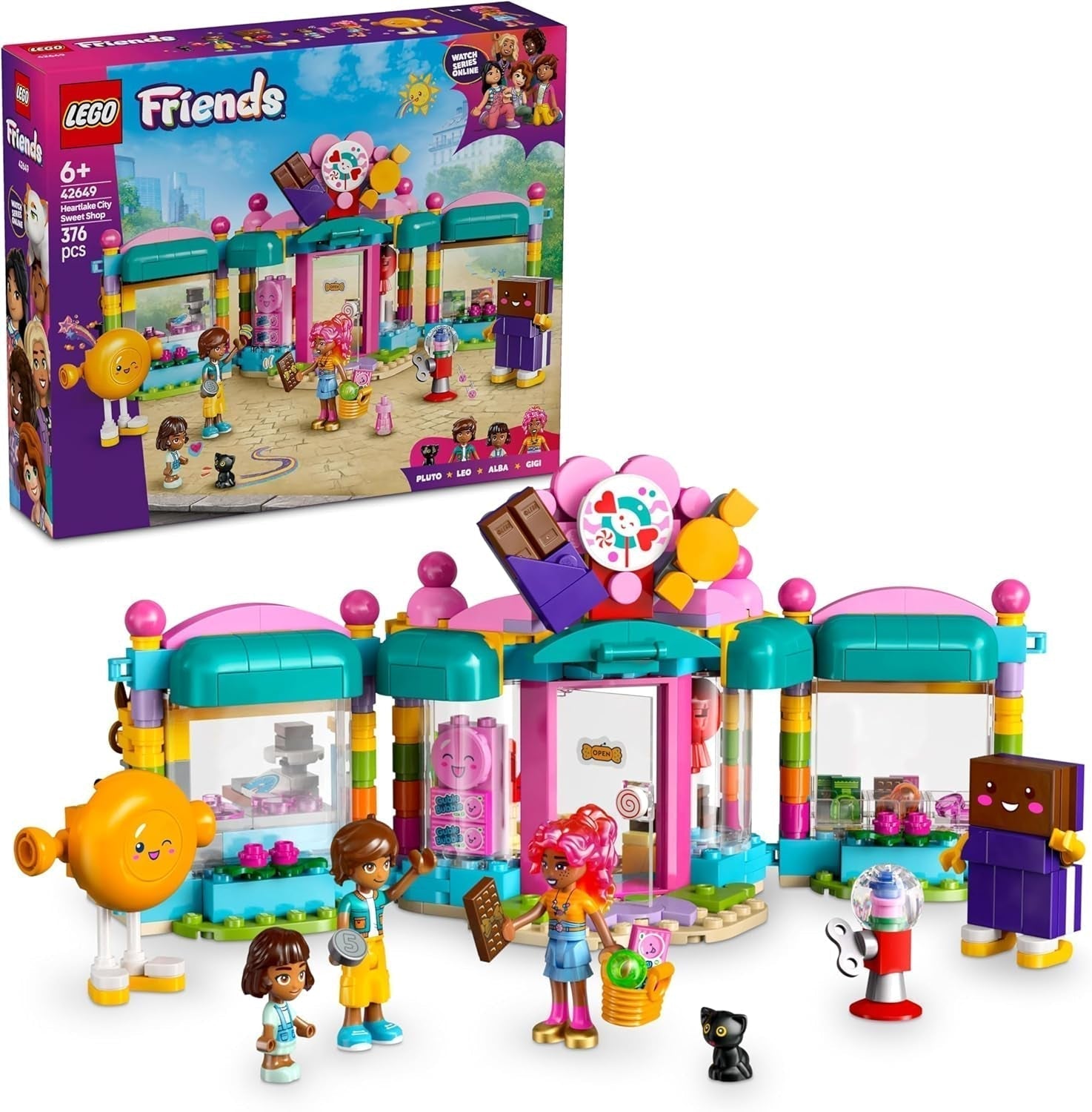 LEGO Friends Heartlake City Shop lekset för tjejer 6+ 2 minidockor rollspel, mikrodocka och kattleksak 42649 Byggset Besuche den LEGO-Store Standardtitel