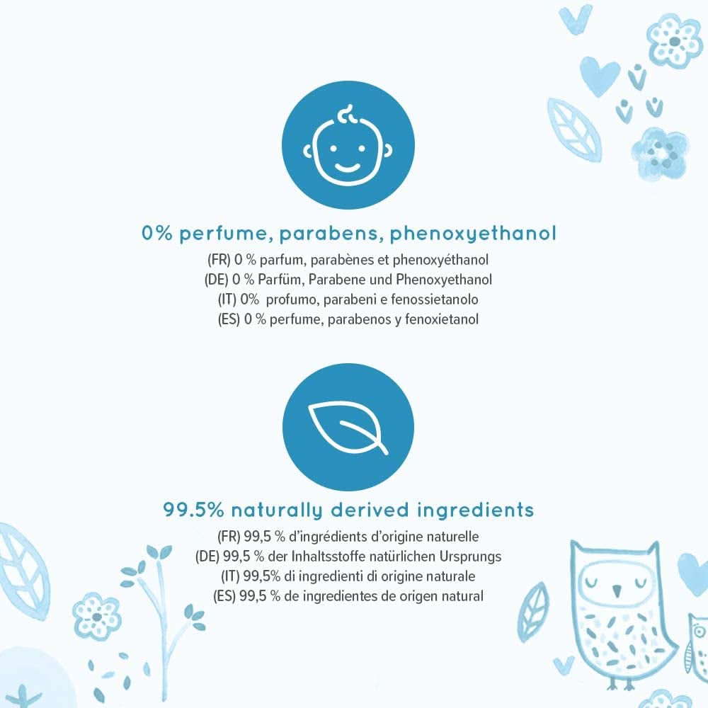 Mama Bear Ultra Sensitive Baby Wipes Doftfri 1008 Antal (18 förpackningar om 60) Naty Shop