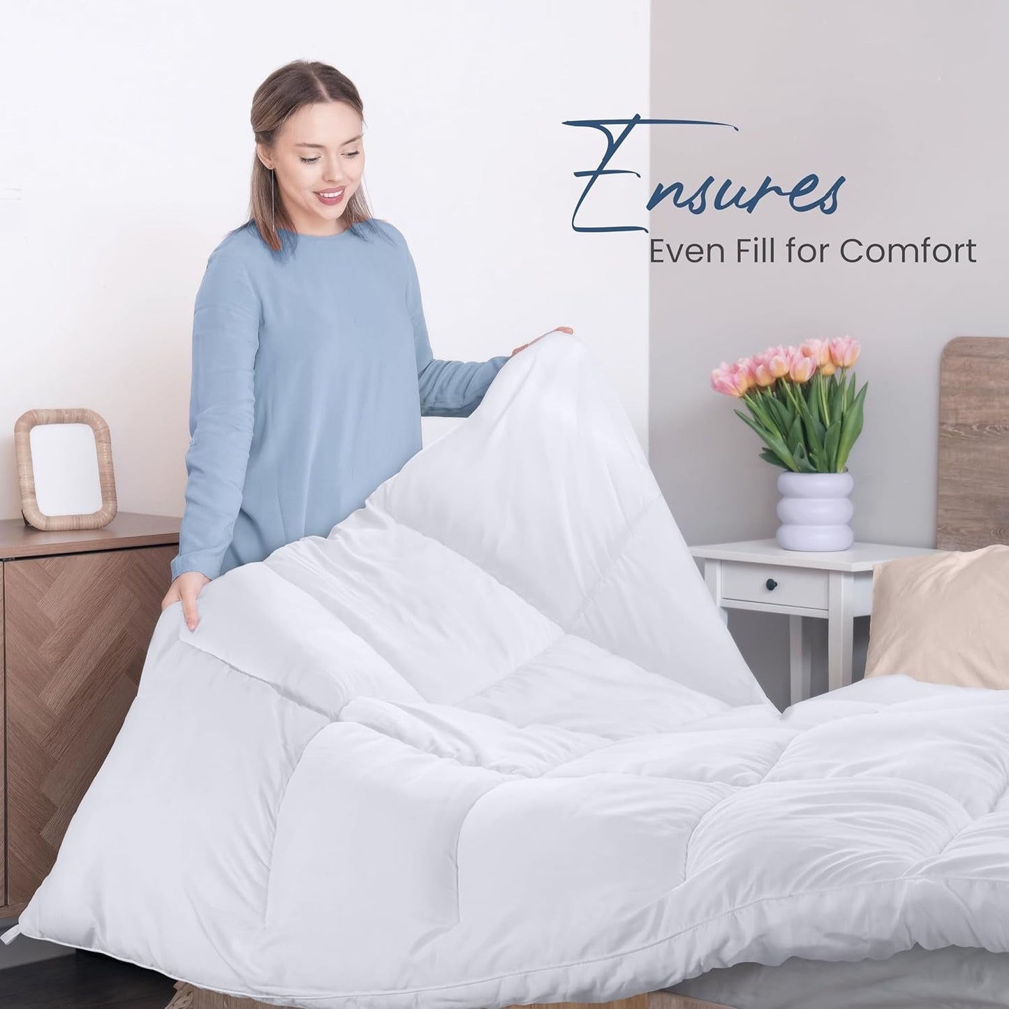 Utopia Sängkläder FBA_B01JPECQF8 Dubbeltäcke, vit, polyester, dubbla Täcken och täcken Naty Shop