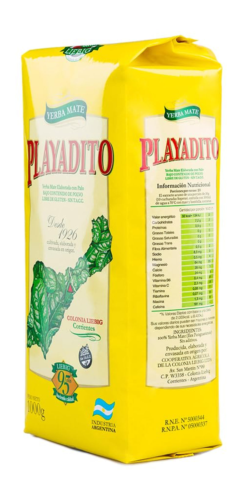 Yerba Mate te 1 kg - förpackning med 3 - antioxidant, energigivande, innehåller mineraler och vitamin B - från Argentina