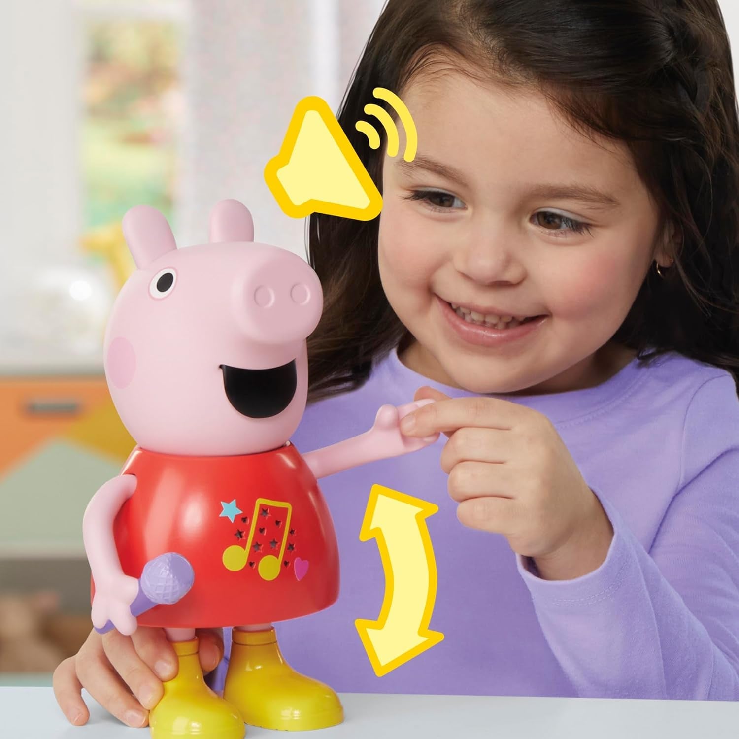 Peppa Pig docka, pratar och sjunger, rosa, 20 cm