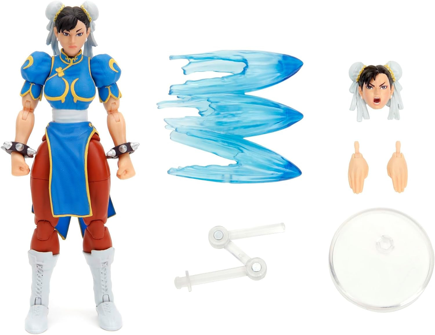 Jada Toys Street Fighter Figure Guile (15 Cm) - Street Fighter 2: The Final Challengers Collectible Movable Action Figure med alternativt huvud, händer och tillbehör, Ålder 13+ Actionfigurer Naty Shop Chun-Li