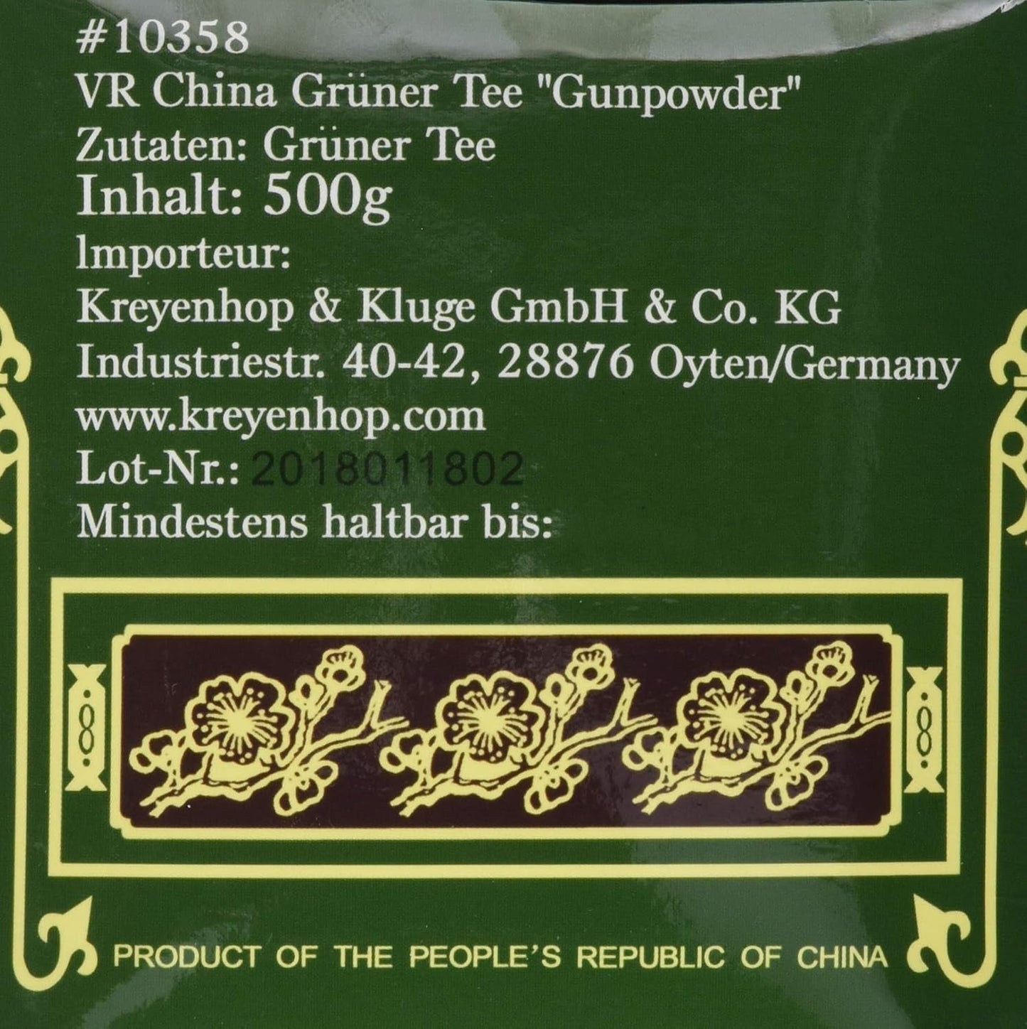 Grönt te, krut, Geroll (1 paket med 500 g)