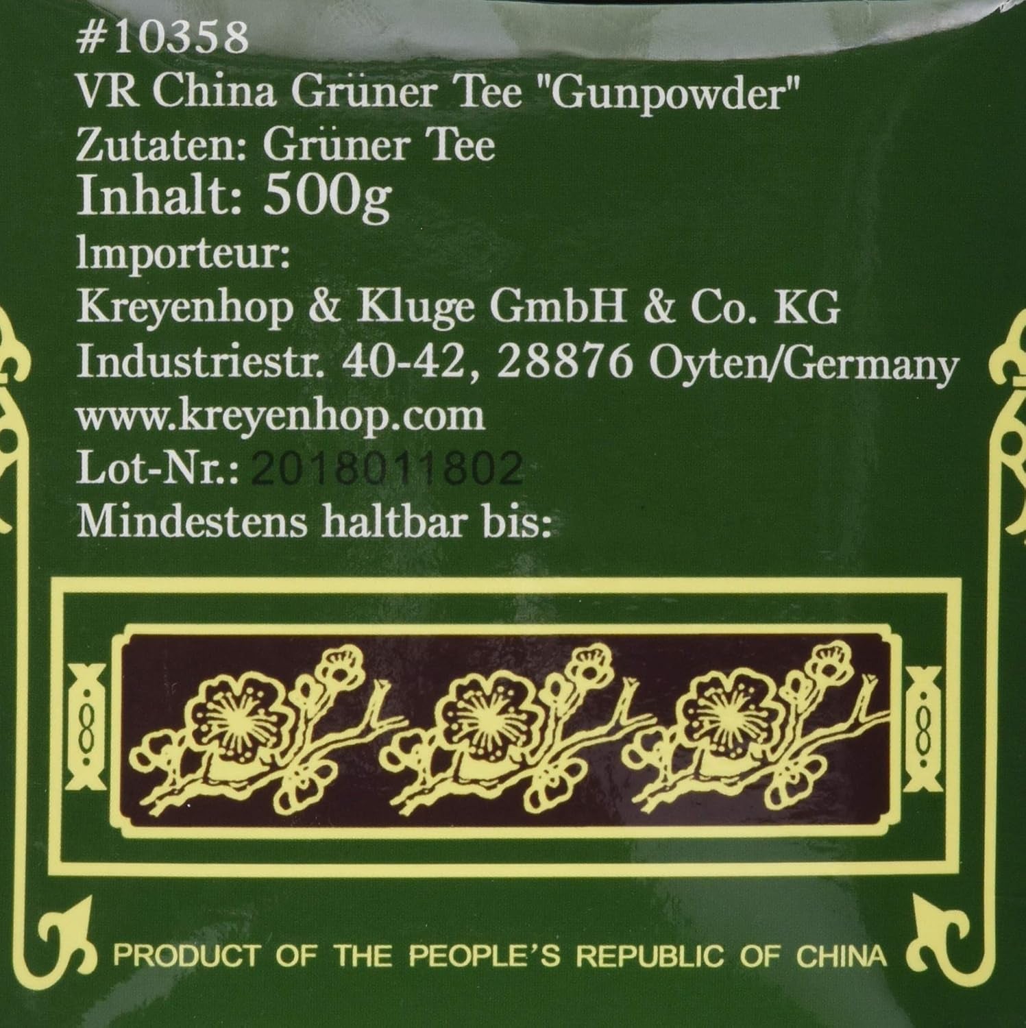 Grönt te, krut, Geroll (1 paket med 500 g)