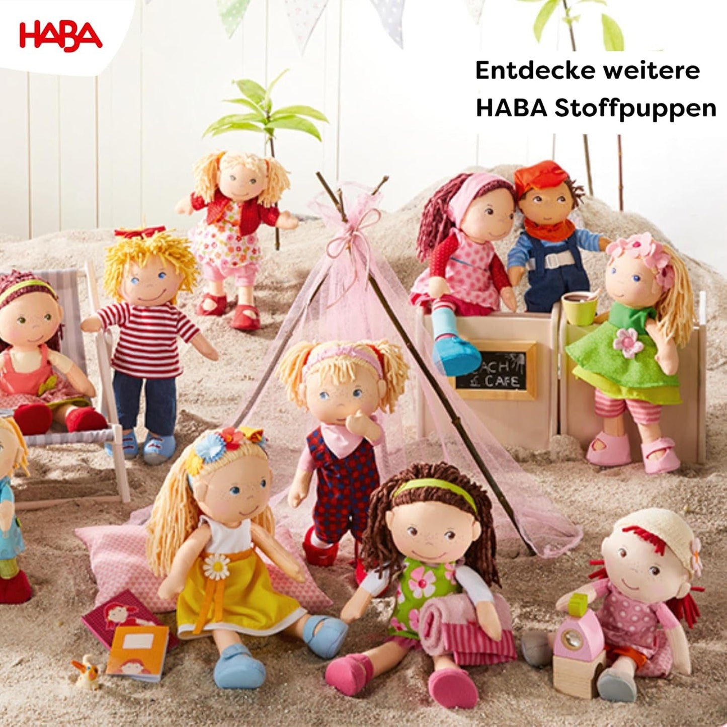 Mjuk docka HABA Annelie - Mjuk docka med arrangerat hår - Med utbytbara kläder - Från 18 månader - 30 cm - Tvättbar - 1302108001