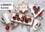 MÄSER 931974 Serie Aurela Weihnachtsteller 3er Set, 3 Weihnachtsgeschirr Teller as Plätzchenteller, Stollenplatte, Gebäckteller, Keksteller, Weihnachtsservice Geschirrset Weihnachten, Steingut