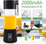 Mixer Smoothie Maker Tragbarer Entefter: 380Ml Standmixer Persönlicher Shaker Proteinshake Mit 6 Edelstahlmesser Tragbar-Bpa-Freie Mit Usb-Mixbecher Für Shakes,Saftoutdoor,Schwarz Bucatarie Naty Shop