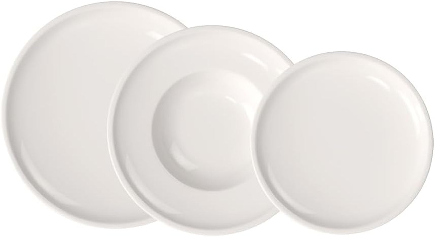 Villeroy & Boch - Artesano 6-delat servisset för 2, vitt, diskmaskinssäkert, mikrovågssäkert, bestickset, tallriksset, middagstallrikar, frukosttallrikar, middagstallrikar, premiumporslin