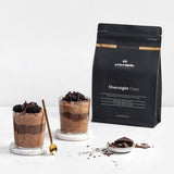 Havregryn över natten med protein | Mörk choklad och hallon | Proteinrik frukost | Snack med låg sockerhalt | Havregryn med lågt GI | 500 g